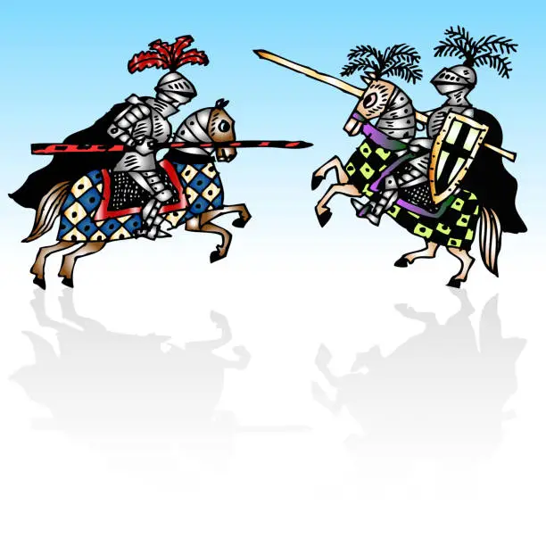 Vector illustration of Batteling Knights