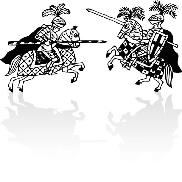 Vector illustration of Batteling Knights