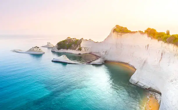 Photo of Beautiful view of Cape Drastis in the island of Corfu in Greece