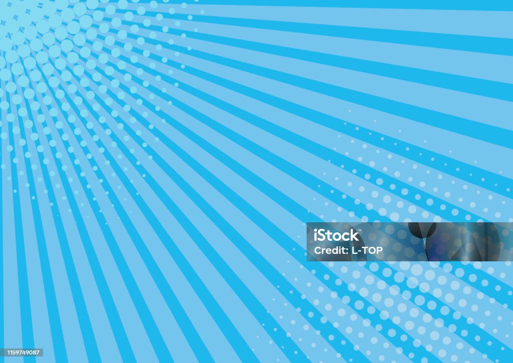Comic Light Rays Blue Retro Comic Rays Light Blue Background Vector Illustration In Pop Art ...