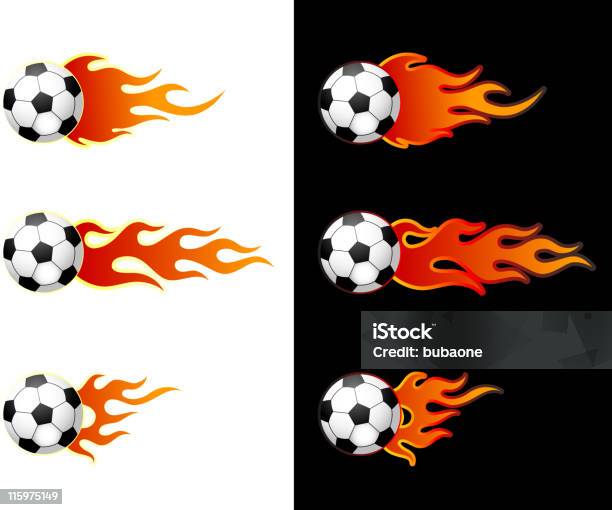 Soccerball Avec Flamme Vecteurs libres de droits et plus d'images vectorielles de Balle ou ballon - Balle ou ballon, Flamme, Sphère