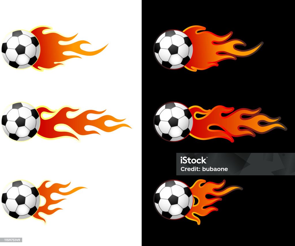 Soccerball z płomieni - Grafika wektorowa royalty-free (Kula - Figura geometryczna)
