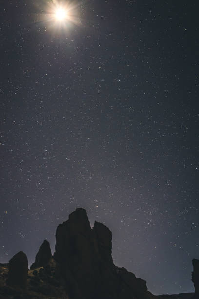istock Los Roques de Garcia at night 1159753089