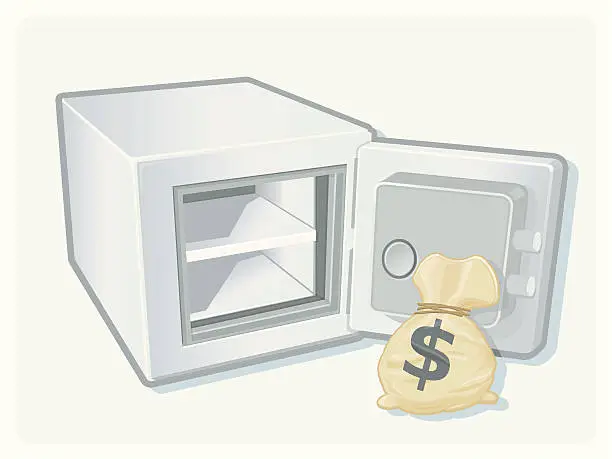 Vector illustration of Safe and Money