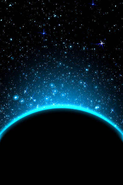 istock Amazing scientific background - total solar eclipse in dark red glowing sky, mysterious natural phenomenon when Moon passes between planet Earth and Sun. 3D illustration. 1159754571