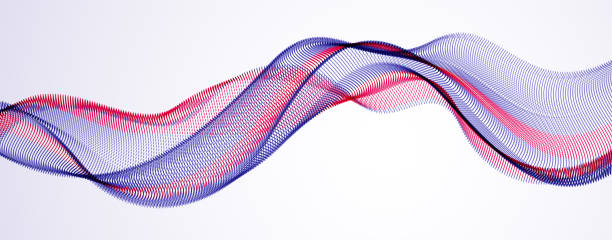 istock Wave of flowing particles modern relaxing illustration. Round dots vector abstract background. Beautiful wave shaped array of blended points. 1159754630