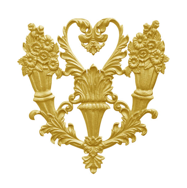 istock Ornament elements, vintage gold floral designs 1159755756