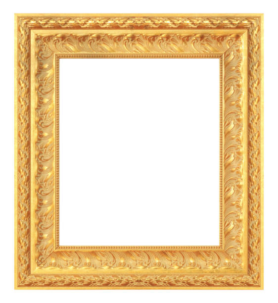 istock The antique gold frame on the white background 1159757343