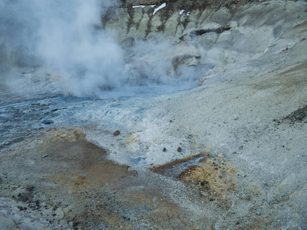 istock Colourful volcanic soil with hot springs 1159760166