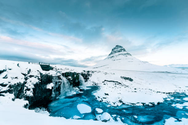 istock Kirkjufell in winter 1159762105