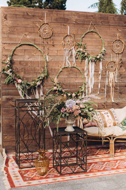 istock Decorated photo zone in the style of boho. 1159762290
