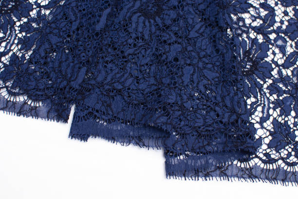 istock Viscose with synthetic fabric. Lacy cloth. Dark-blue colour. Texture, background, pattern. 1159763374