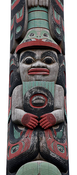 man on totem pole detail
