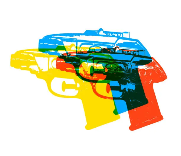 Vector illustration of Squirt guns or Water Pistols