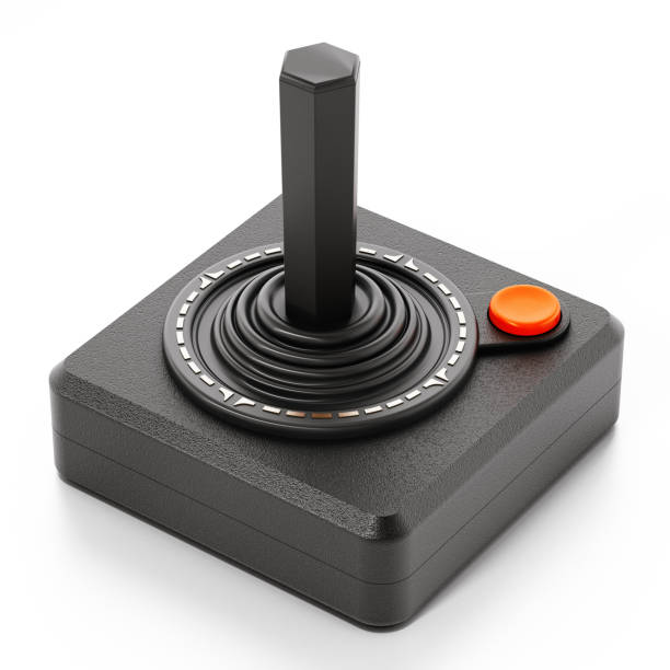 istock Vintage black joystick isolated on white 1159770551