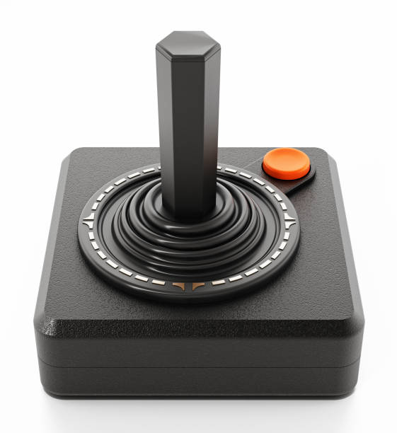istock Vintage black joystick isolated on white 1159770640