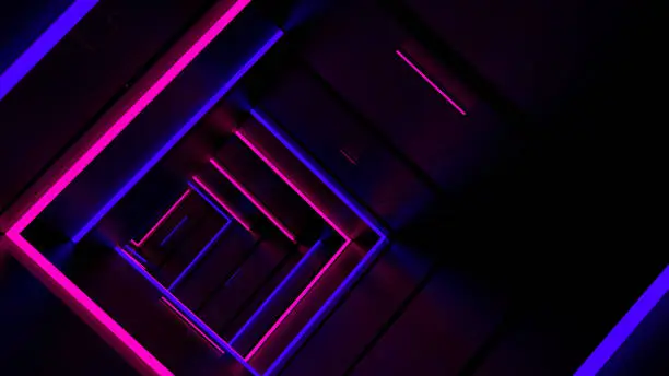 Photo of Running In Neon Light Tunnel 02