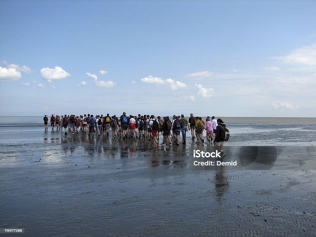 Pessoas a caminhar em um mar - Royalty-free Admirar a Vista Foto de stock