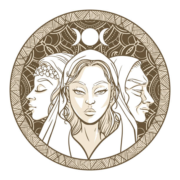 Triple Goddess As Maiden Mother And Crone Beautiful Woman Symbol Of Moon  Phases Hekate Mythology Wicca Witchcraft Vector Illustration Stock  Illustration - Download Image Now - iStock
