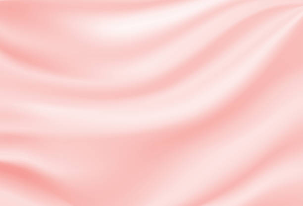 weiche seide satin rosa hintergrund. vektor-illustration. - seide stock-grafiken, -clipart, -cartoons und -symbole