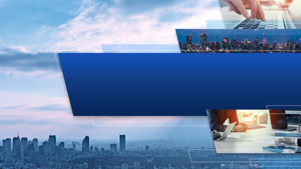 Business report template. Business network concept.