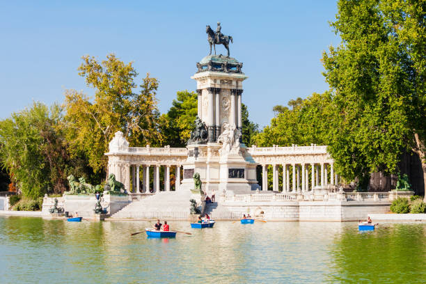Monument to Alfonso XII in the Buen Retiro Park, one of the largest parks of Madrid city, Spain. Madrid is the capital of Spain.