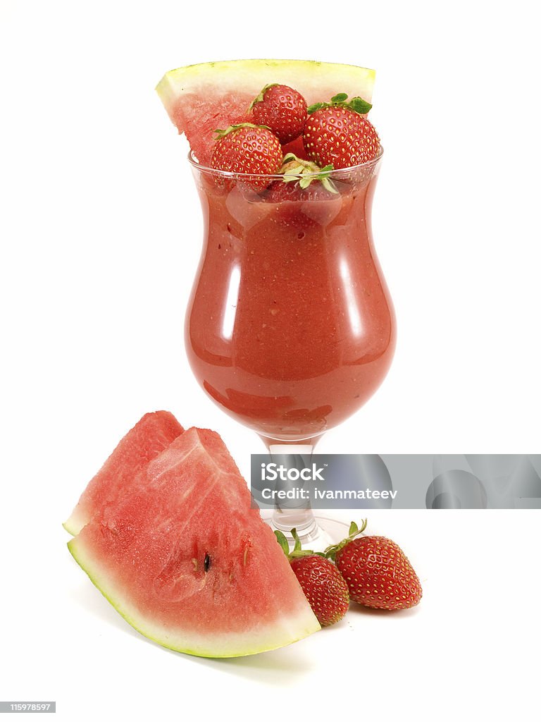 Koktajle kolekcja-Truskawka i Arbuz Smoothie - Zbiór zdjęć royalty-free (Arbuz)