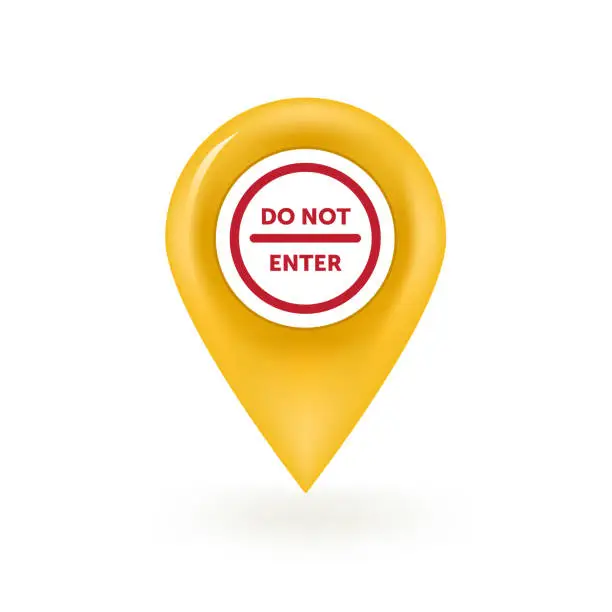 Vector illustration of Do Not Enter Map Pin