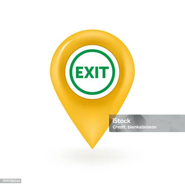Exit Signfor Map Exit Sign Map Pin Isolated Stock Illustration - Download Image Now ...