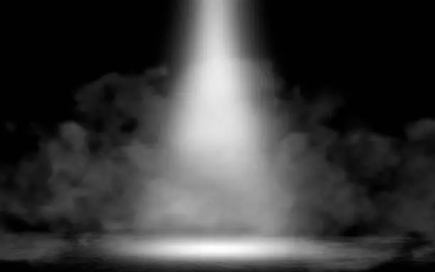 Stage white smoke spotlight background