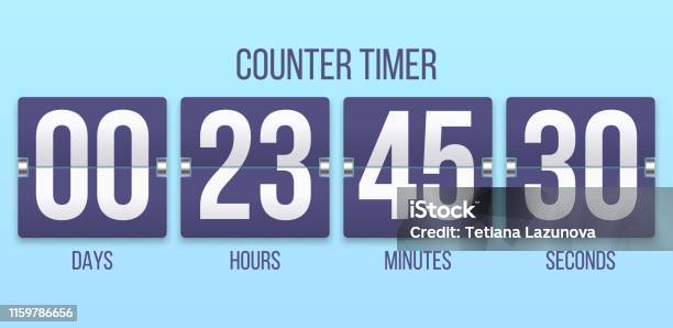 Flipuhrtimer Countdownzählertage Zählen Von Stunden Und Minutenzahlen Flipclock Timer Vektorillustration Stock Vektor Art und mehr Bilder von Countdown