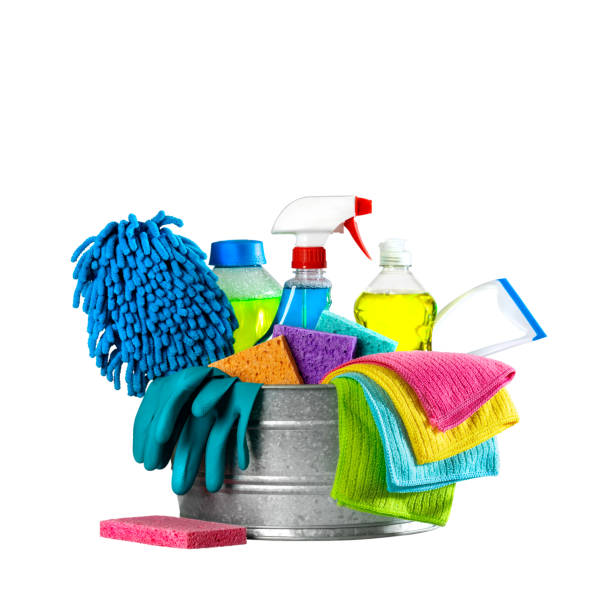 Bucket Of Cleaning Supplies stock photo