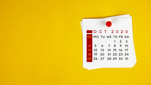 istock Post It October 2020 Calendar On Yellow Background 1159789391