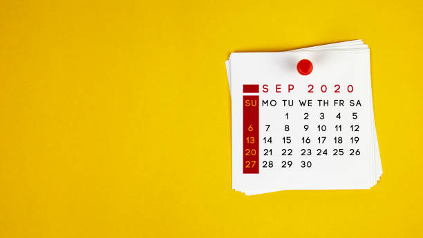 istock Post It September 2020 Calendar On Yellow Background 1159789502