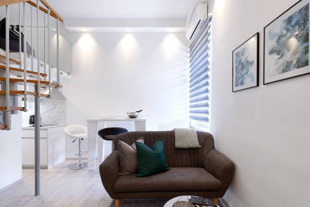 istock Modern private apartment living room interior 1159791280