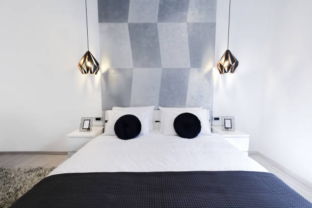 istock Modern private apartment bedroom interior 1159795699