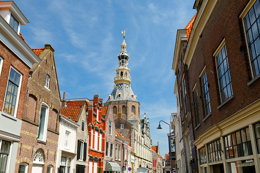 Tower of the town hall of Zierikzee, Zeeland, Netherlands