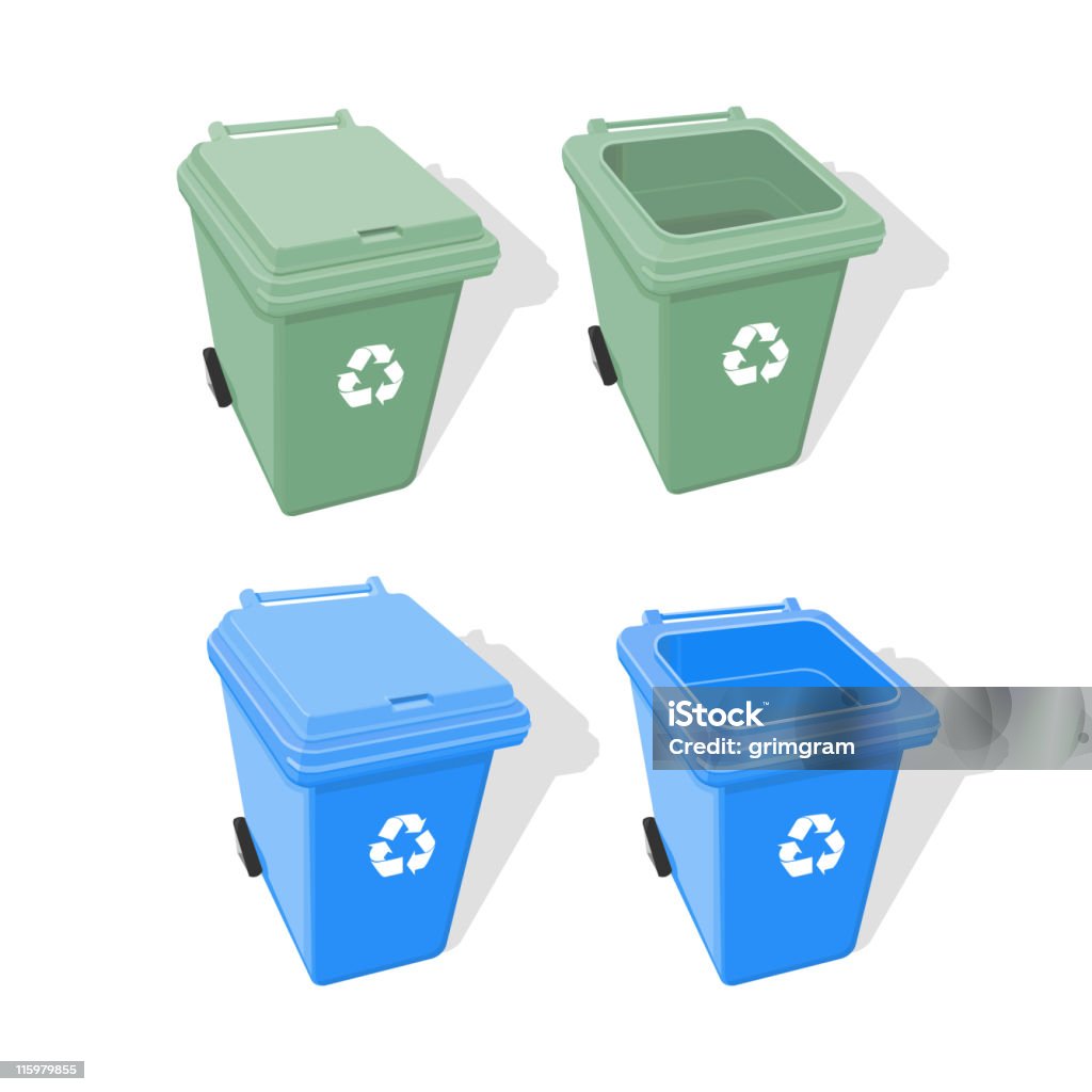 Poubelle de recyclage - clipart vectoriel de Poubelle à roulettes libre de droits