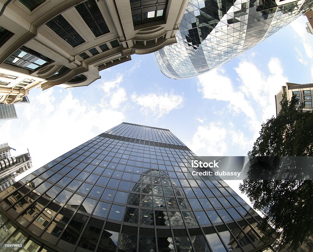 fisheye di swiss re building - Foto stock royalty-free di Londra