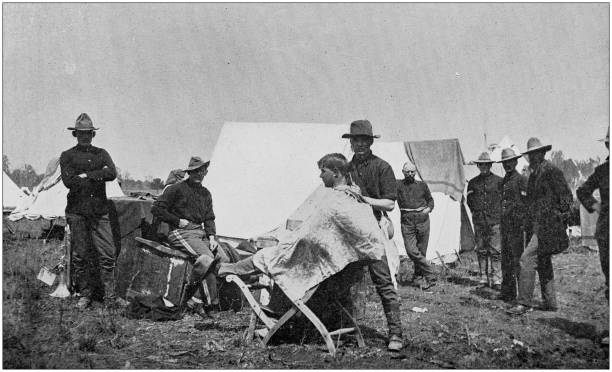 istock US Army black and white photos: Camp in Tampa 1159799762