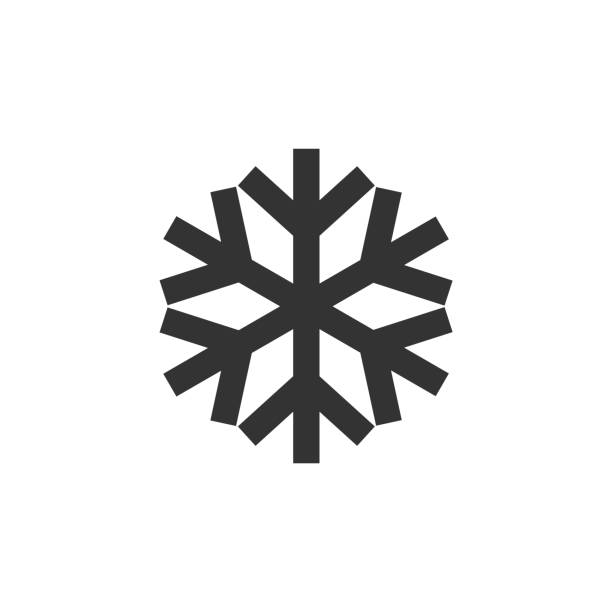ilustraciones, imágenes clip art, dibujos animados e iconos de stock de icono de esquema - copos de nieve - thick snow