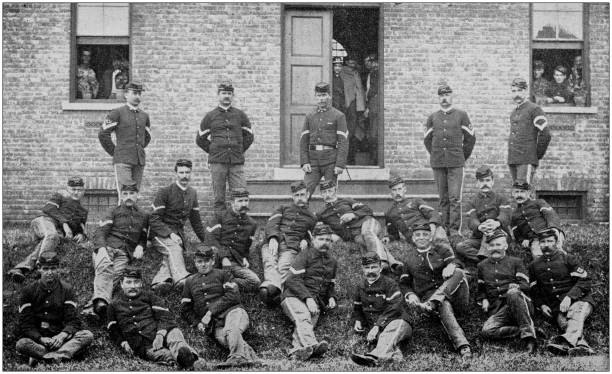 istock US Army black and white photos: Officers 1159801185
