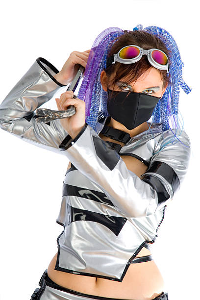 istock Gothic girl in cyber outfit 115980291