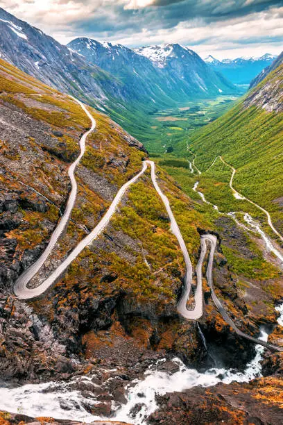 Photo of Troll road. Norway
