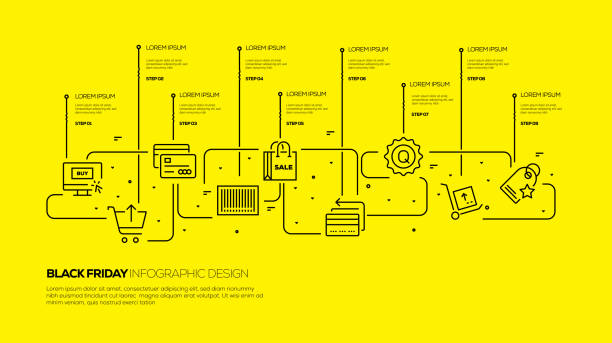 Friday Infographic 750+ Yellow Background Shopping Stock Illustrations, Royalty-Free ...