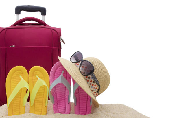 istock isolated travel and beach items and baggage 1159806877