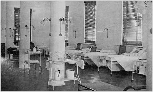 US Army black and white photos: Military hospital