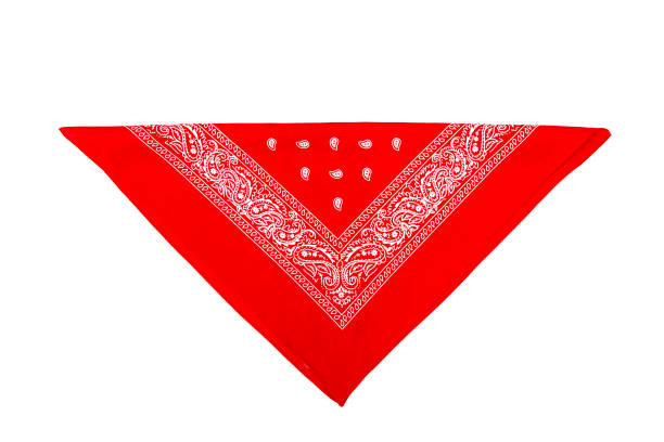 bandana rouge d'isolement sur le blanc - foulard accessoire vestimentaire pour le cou photos et images de collection
