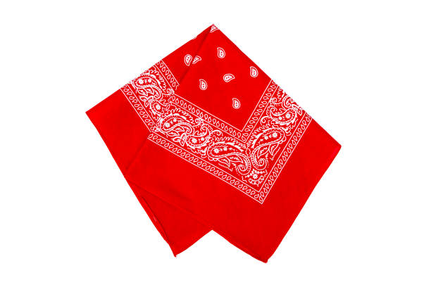 istock Red bandana isolated on white 1159811338