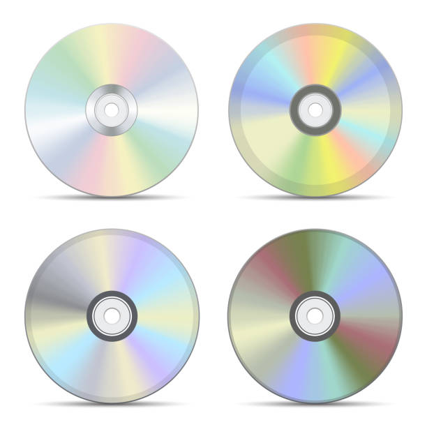 Cd and dvd vector design illustration isolated on white background Beautiful vector design illustration of cd and dvd storage isolated on white background compact disc stock illustrations